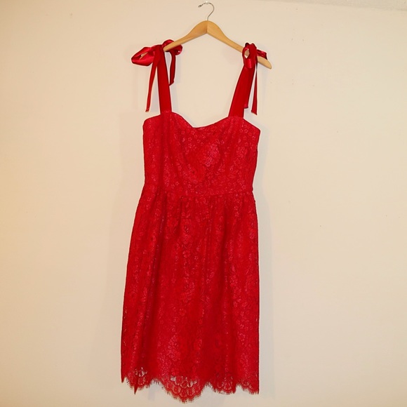 Lucia Satin Strap Lace Dress In Cranberry - Picture 4 of 15